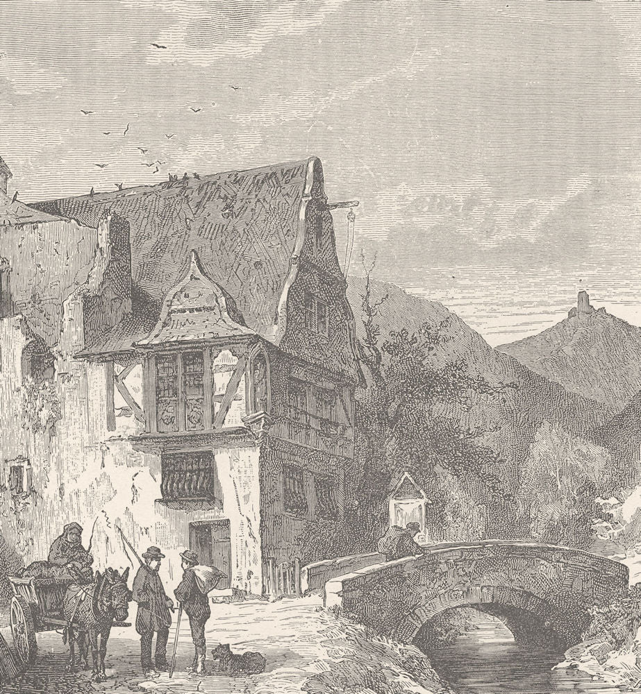 GERMANY. Cochem 1903 old antique vintage print picture